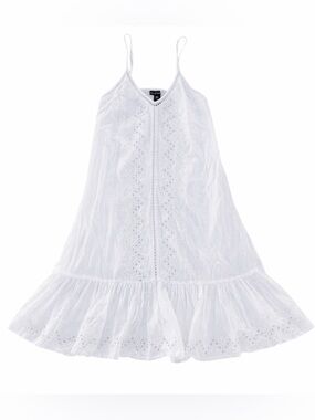 House of Harlow 1960 100% Cotton White Eyelet Lace Boho Mini Dress Size M